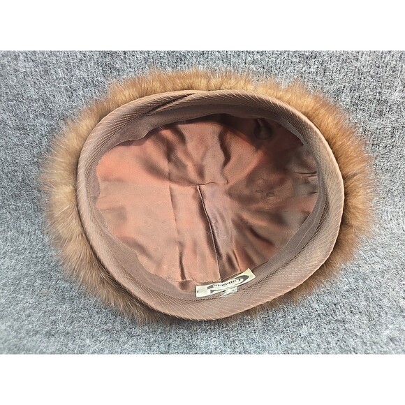 Vtg 1950-60s Real Mink Hat Fur Gimbels Brown Classy Dept Store Fashion - Picture 4 of 9